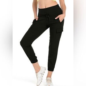 Kyodan Women’s Cargo Woven Joggers Trouser Pant with Pockets 28"